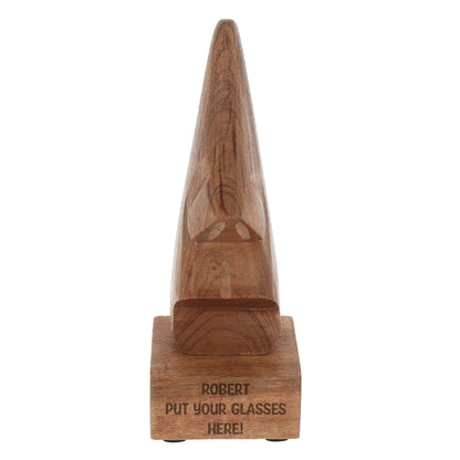 Face Engraved Wooden Glasses Stand Personalised with Name
  - Always Looking Good -   