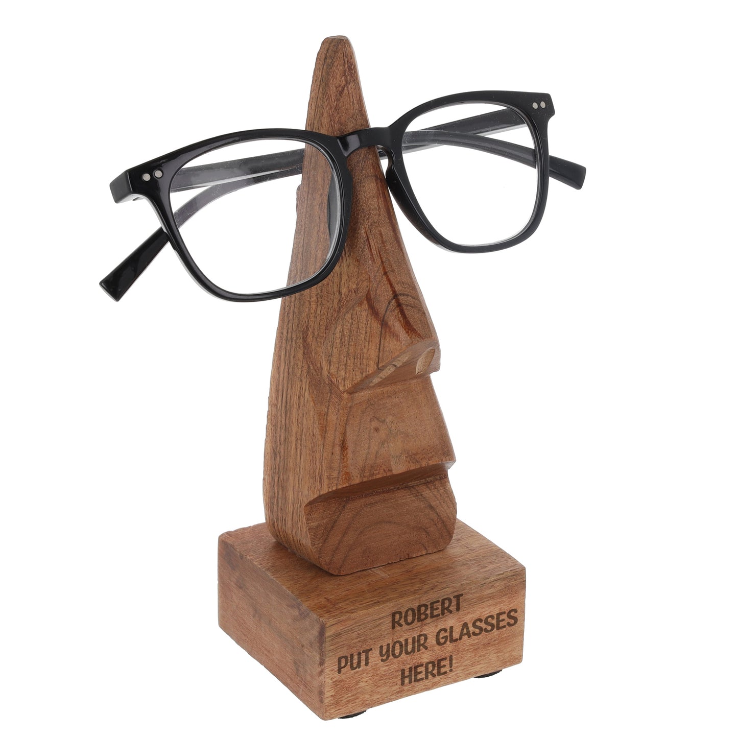 Personalised Engraved Wooden Face Glasses Holder  - Always Looking Good -   