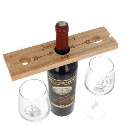 Gift For Wine Lovers - Personalised Wooden Butler Caddy With Wine Glass & Gift Card
- Always Looking Good -   