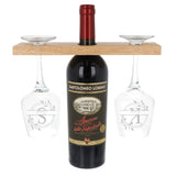 "Wine O'Clock" Engraved Wooden Wine Glass Butler Caddy – For 2/4 Glasses
 - Always Looking Good -   
