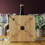 Engraved Wooden Wine Glass Holder – 4 Glass Butler Caddy with Names - Always Looking Good -   