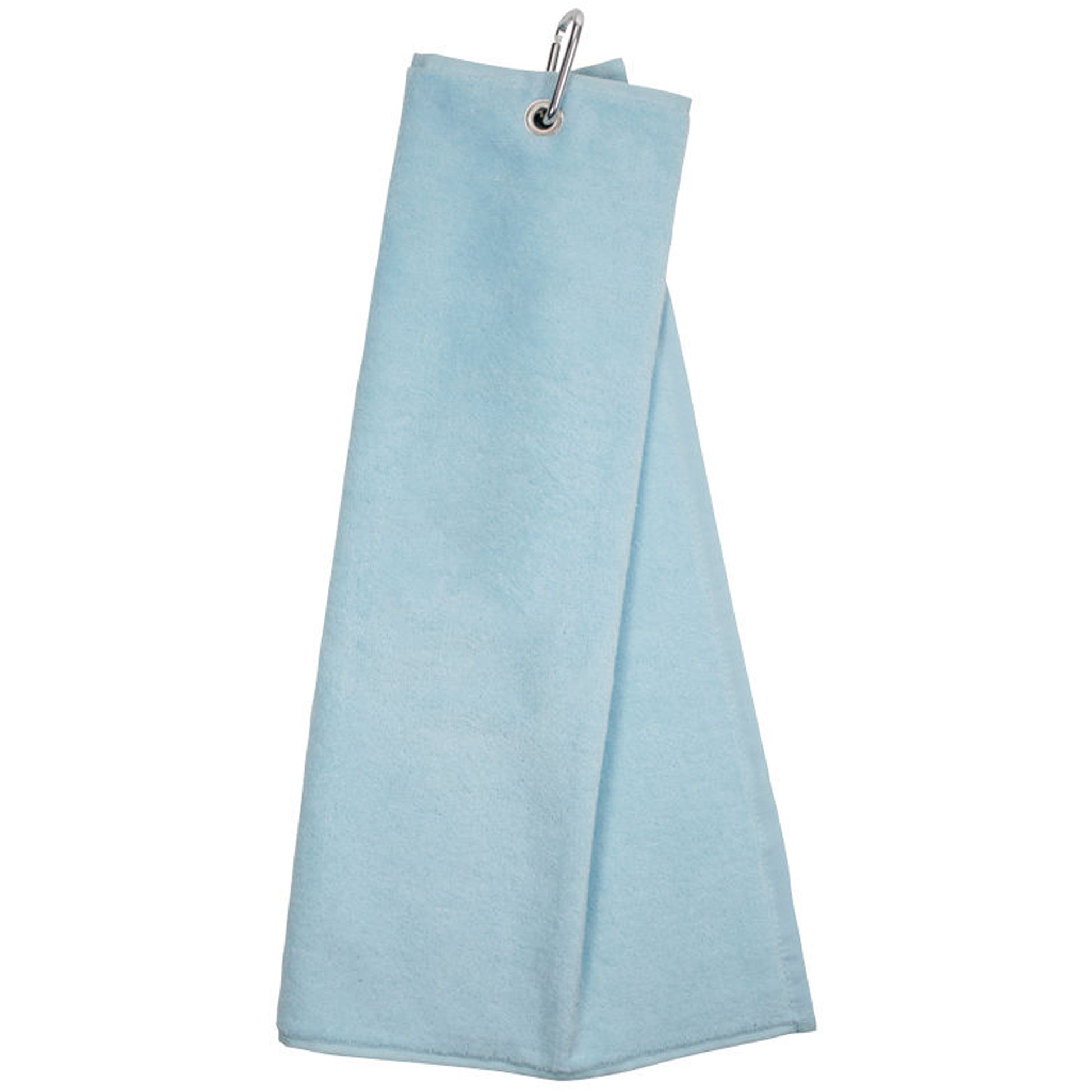Personalised Embroidered Tri Fold TENNIS Towel Trifold with Carabiner Clip  - Always Looking Good - Light Blue  