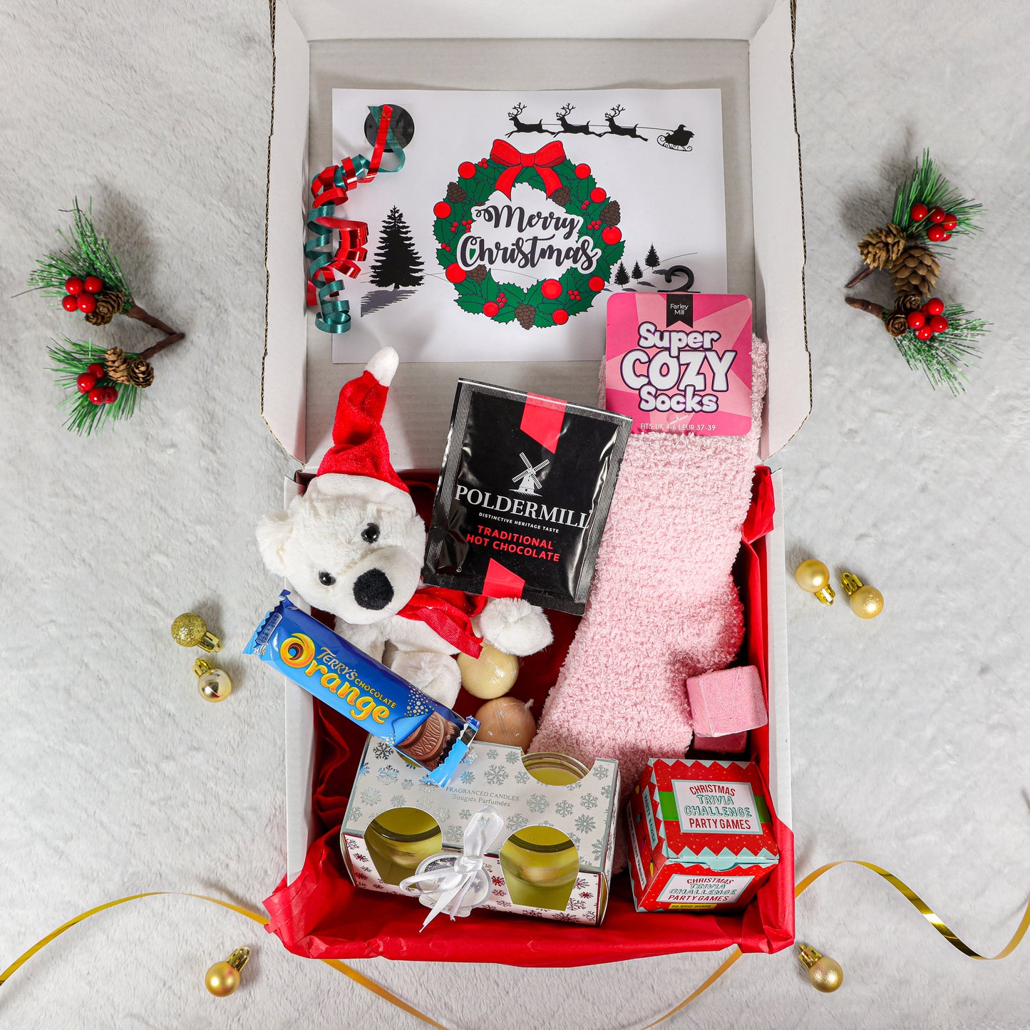 Christmas Teddy and Pamper Hamper Filled Gift Box  - Always Looking Good -   