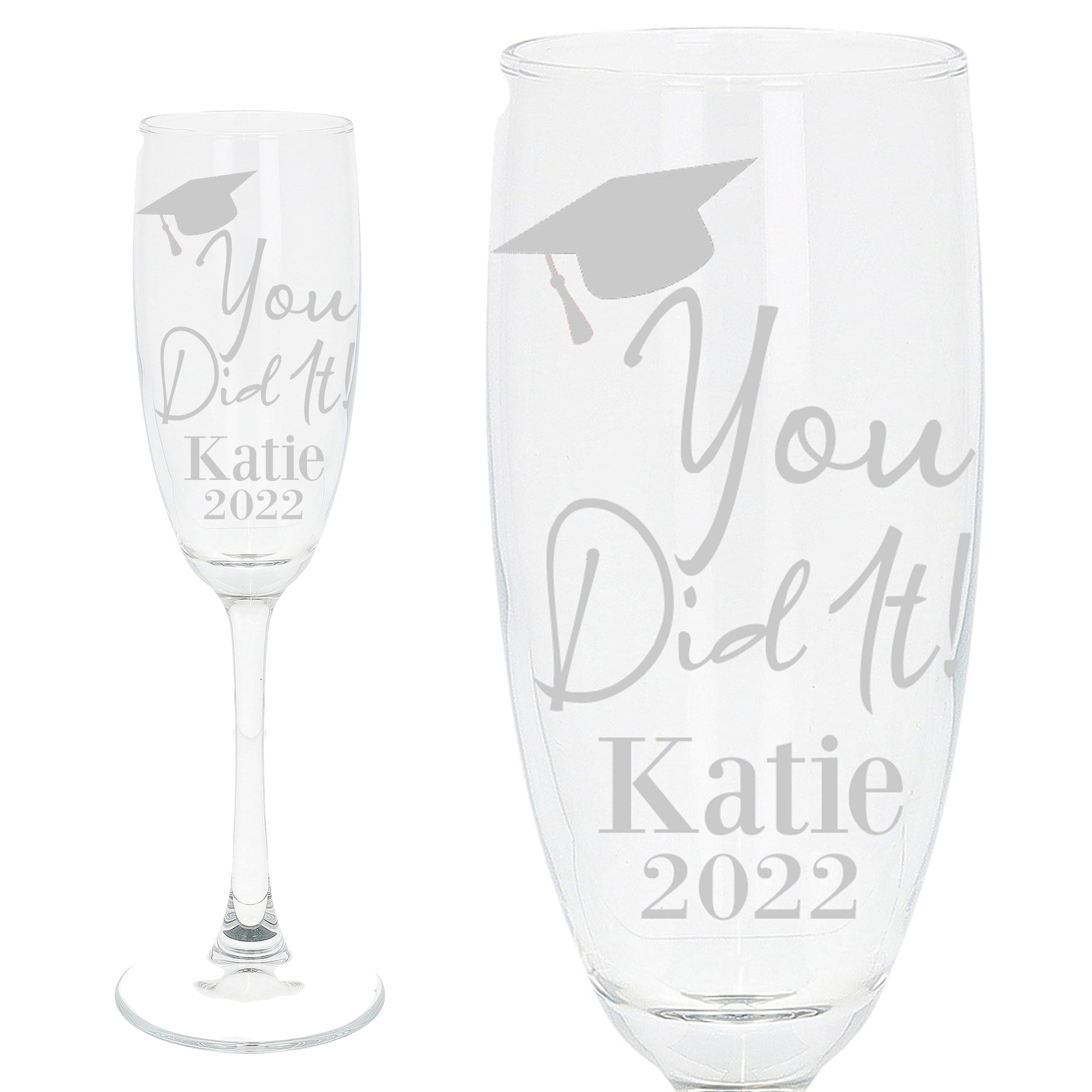 Personalised Engraved Graduation Champagne Flute Glass  - Always Looking Good -   