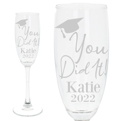 Gift For Graduates - Personalised Graduation Champagne Flute Glass
- Always Looking Good -   