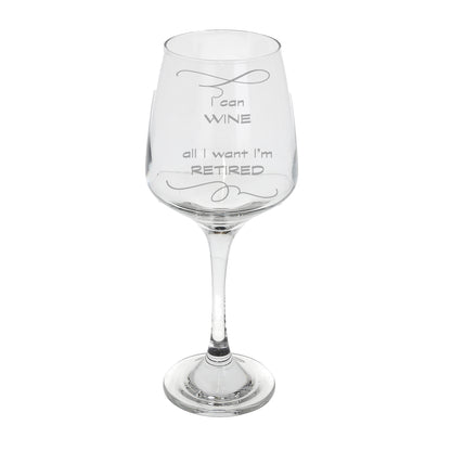 Personalised Engraved Retirement Wine Glass For Retirement Gift - Always Looking Good -   