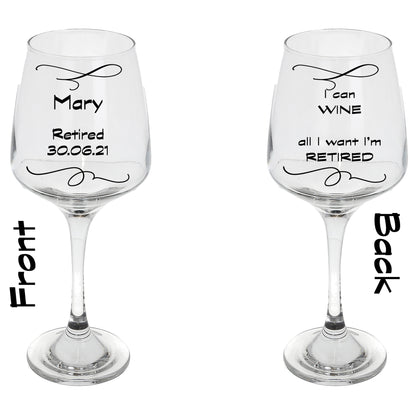 Personalised Engraved Retirement Wine Glass For Retirement Gift - Always Looking Good -   