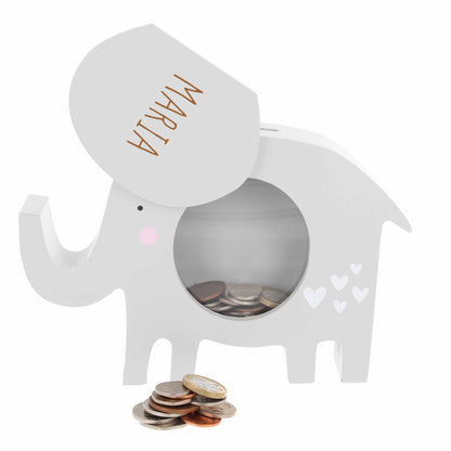 Personalised Engraved Kids Elephant Money Box with Name  - Always Looking Good -   