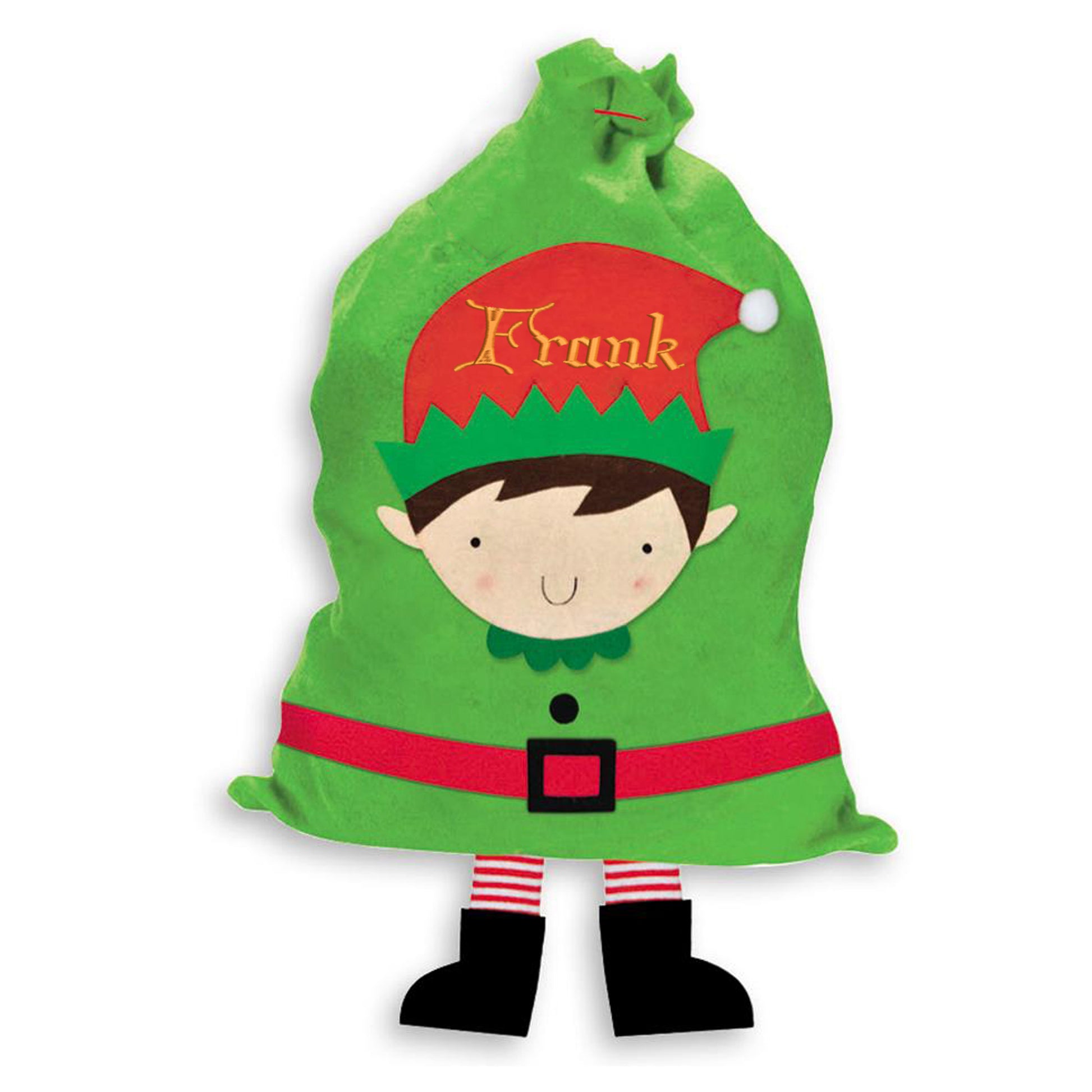 Personalised Embroidered Elf Christmas Stocking and Present Sack Set  - Always Looking Good -   