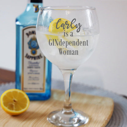 Personalised Engraved GINdependent Women Gin Glass with Name  - Always Looking Good -   