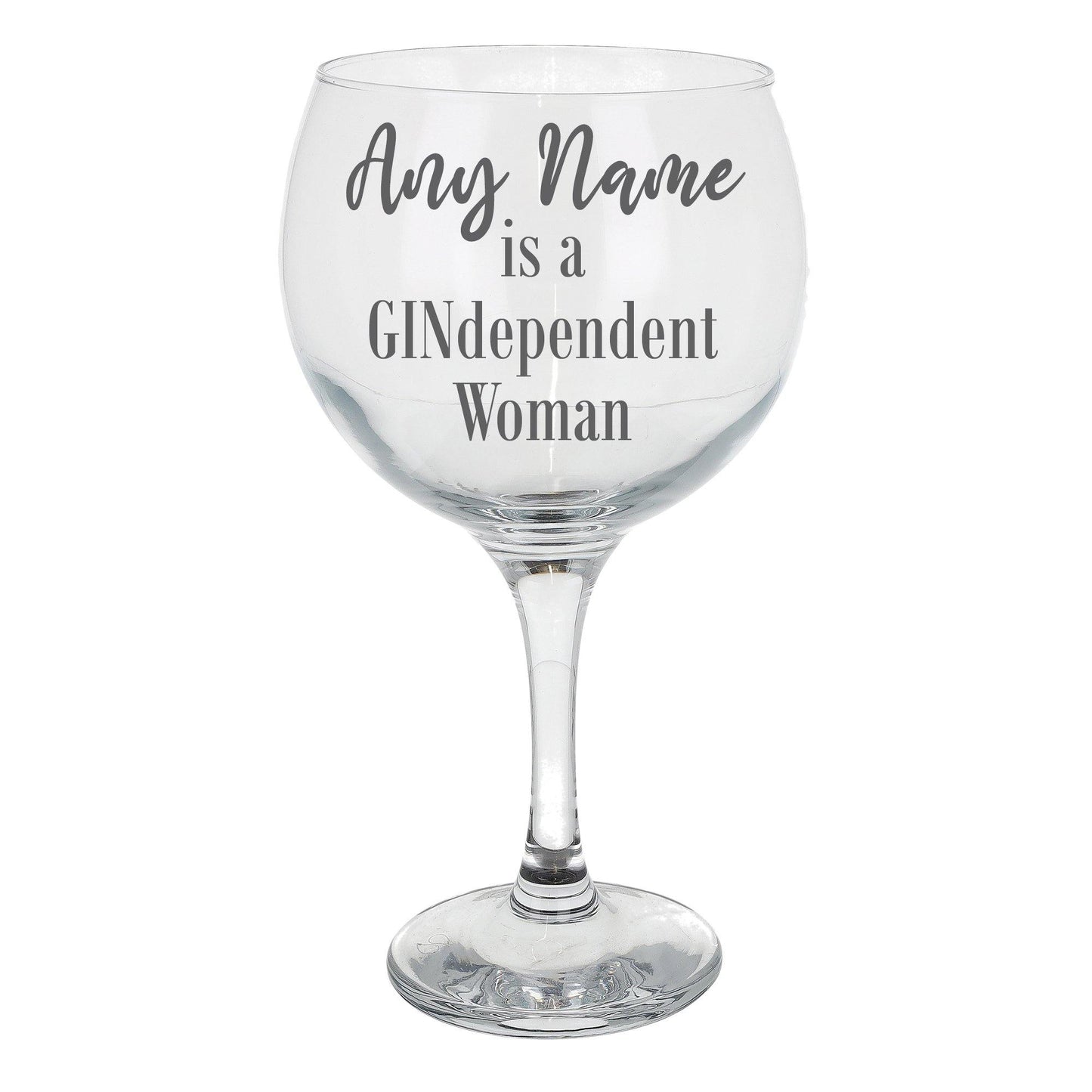 Personalised Engraved GINdependent Women Gin Glass  - Always Looking Good -   