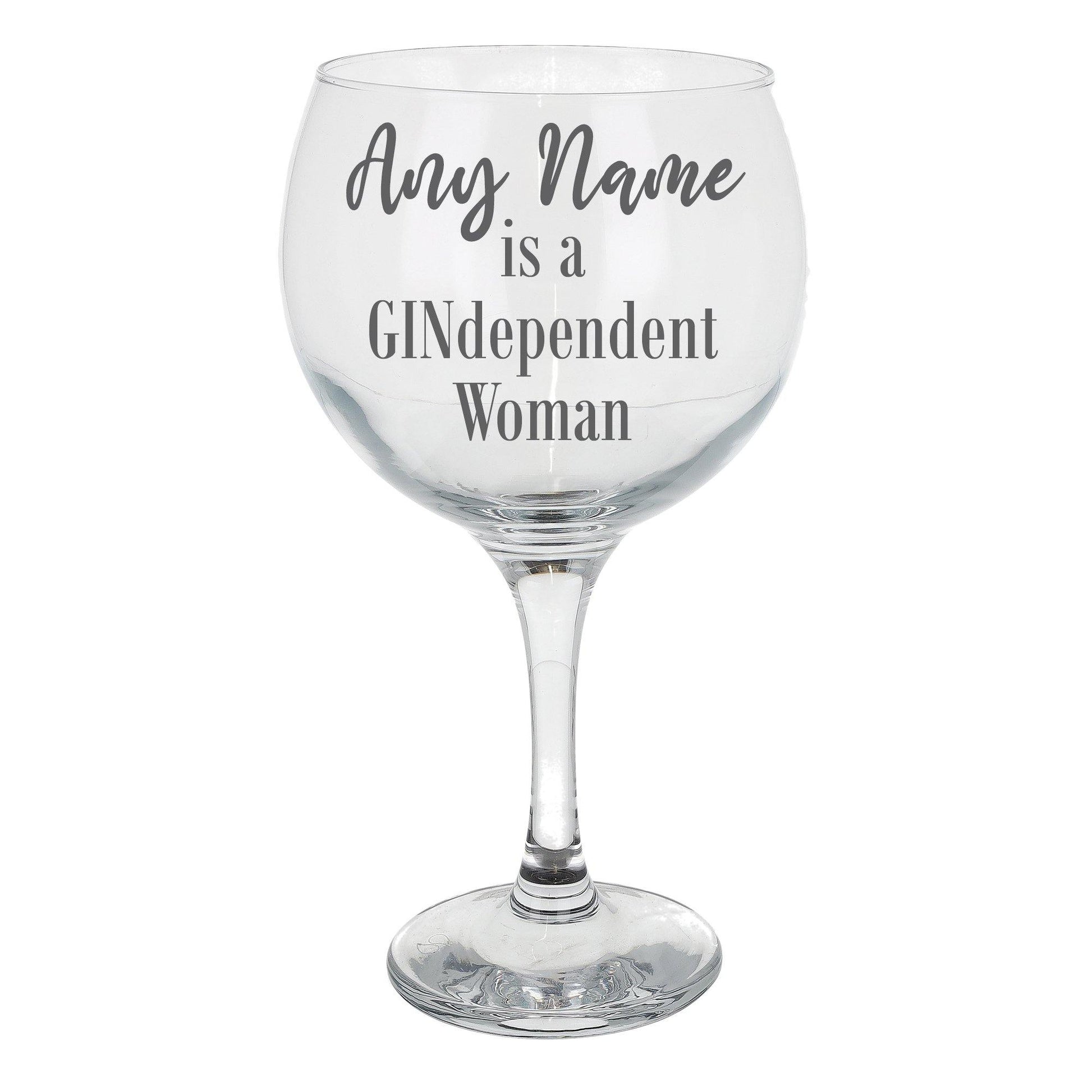 Personalised Engraved GINdependent Women Gin Glass  - Always Looking Good -   