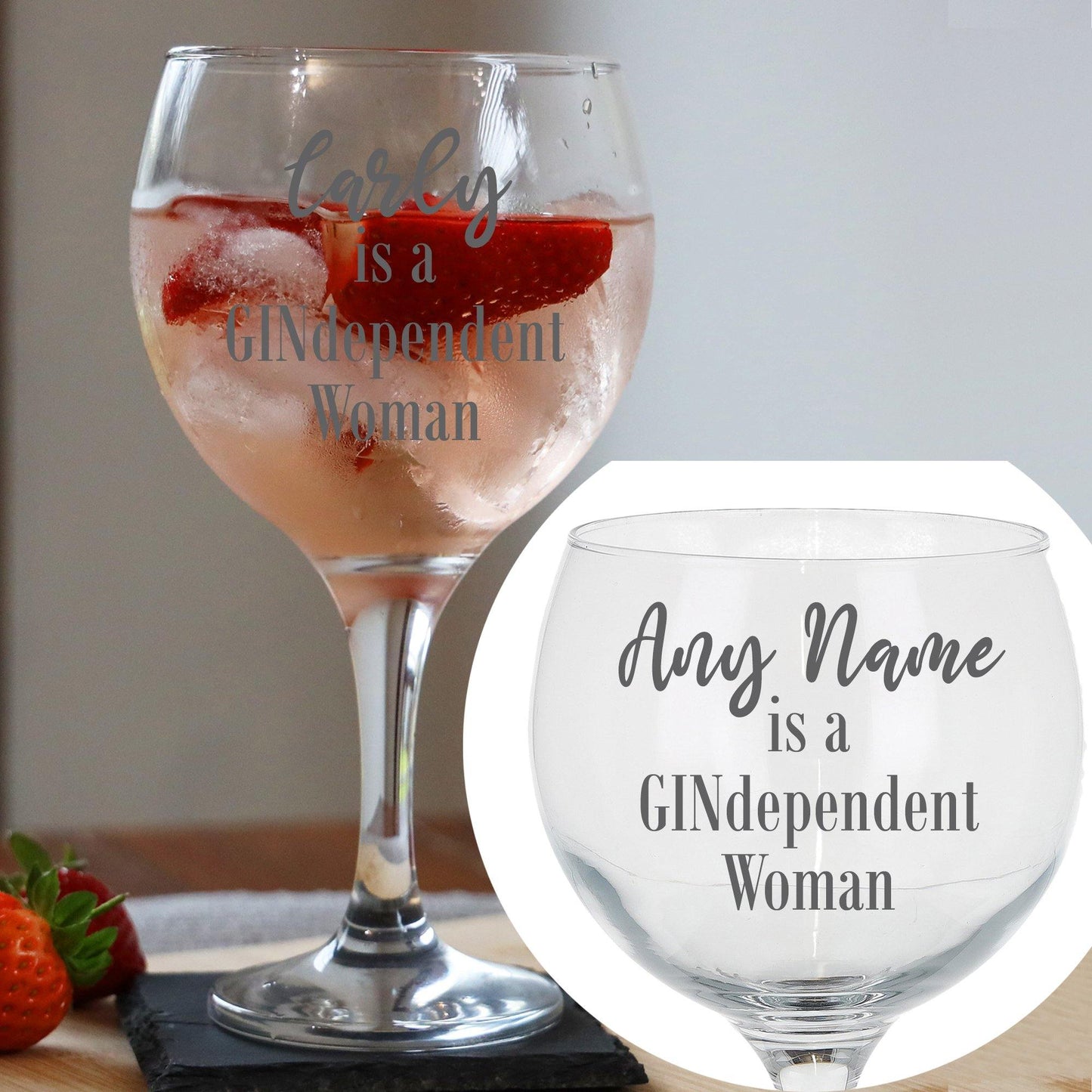 Personalised Engraved GINdependent Women Gin Glass  - Always Looking Good -   