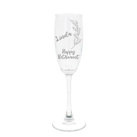 Personalised Champagne Glass For Retirement Gift - Always Looking Good -   