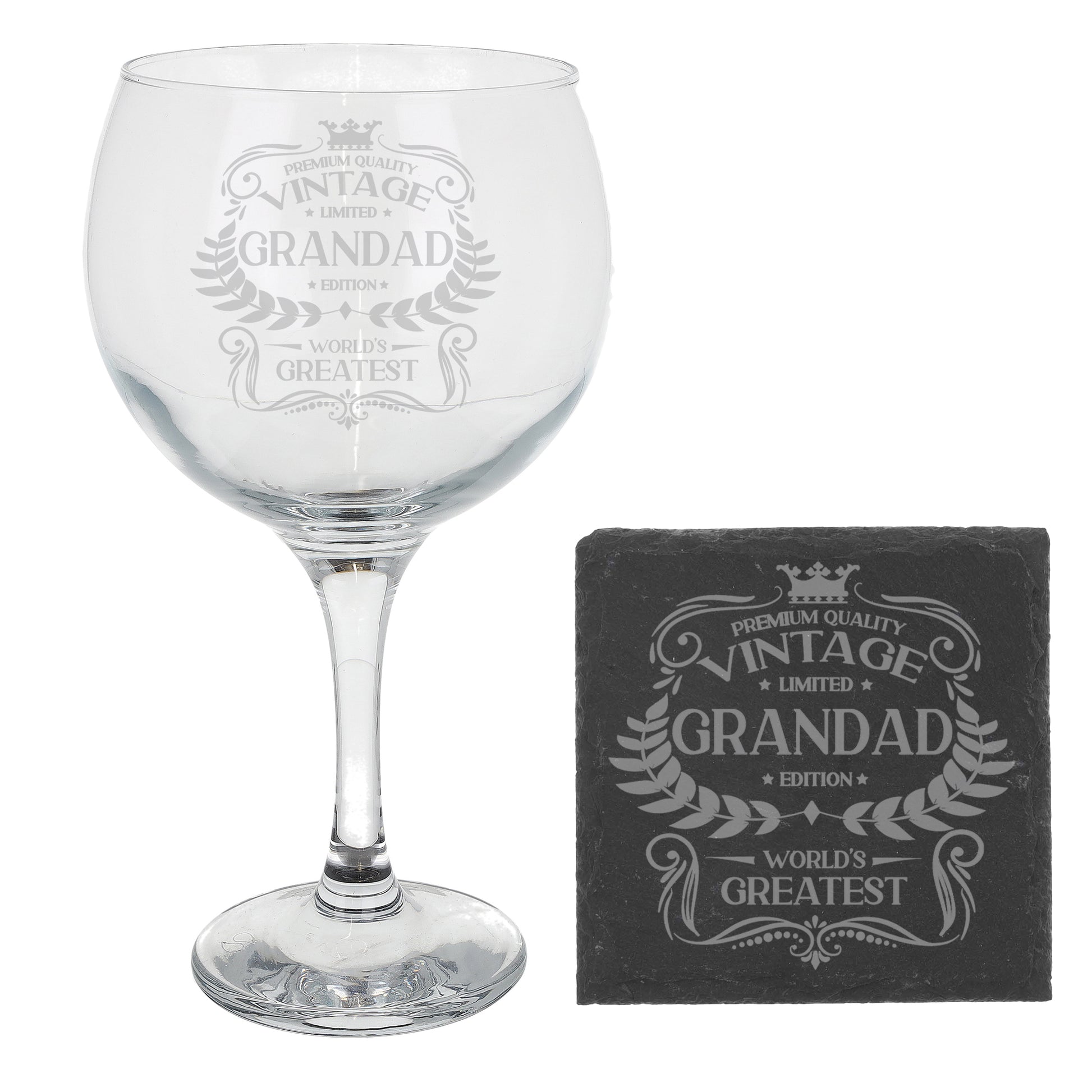 Vintage World's Greatest Grandad Engraved Gin Glass Gift  - Always Looking Good -   