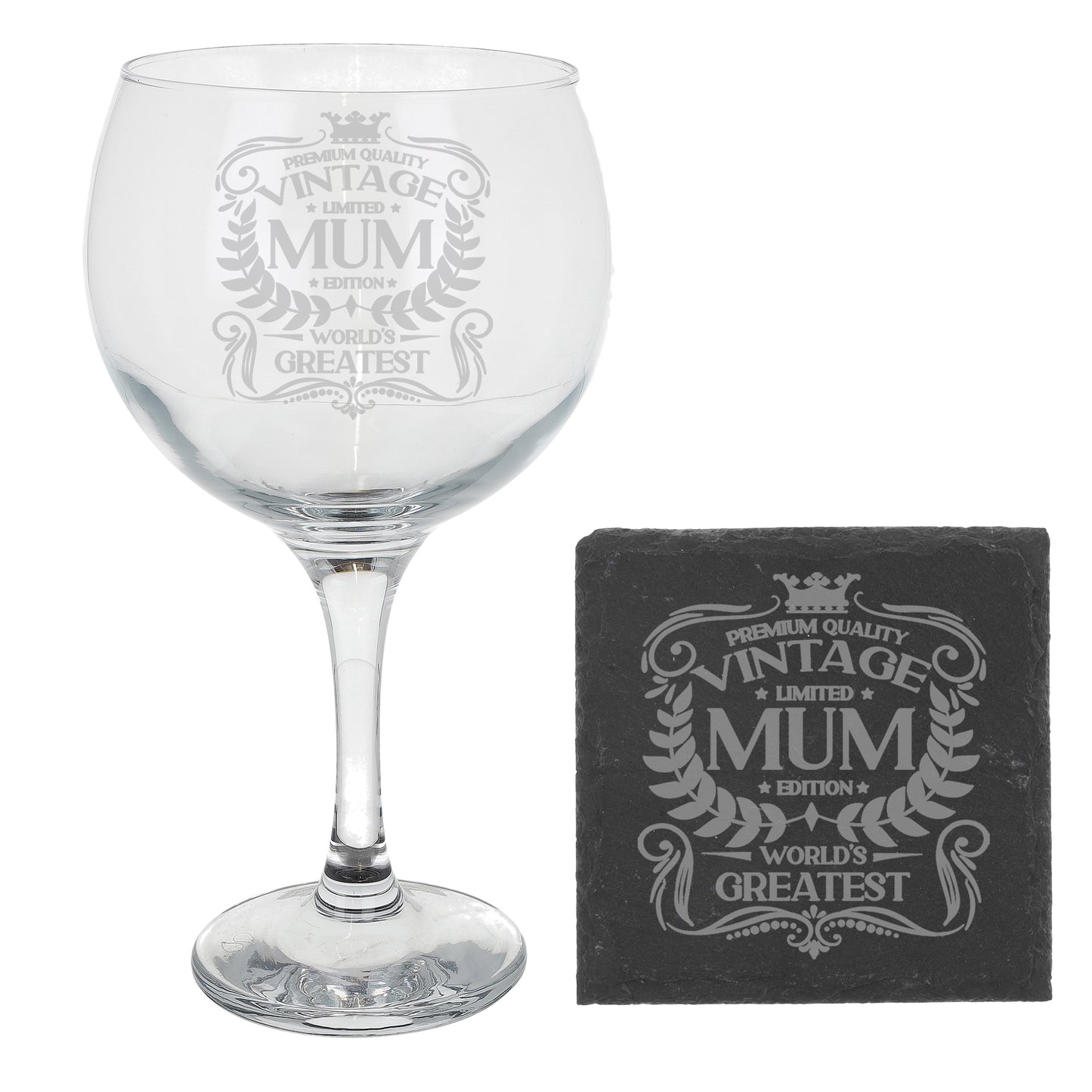 Vintage World's Greatest Mum Engraved Gin Glass Gift  - Always Looking Good -   