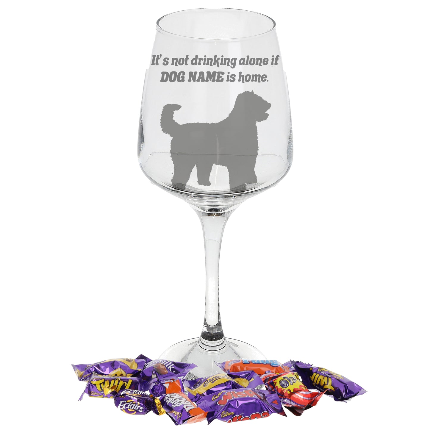 Engraved Personalised Any Dog Breed Wine Glass  - Always Looking Good - Large - Filled with Heroes  