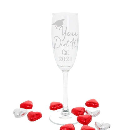 Gift For Graduates - Personalised Graduation Champagne Flute Glass
- Always Looking Good -   