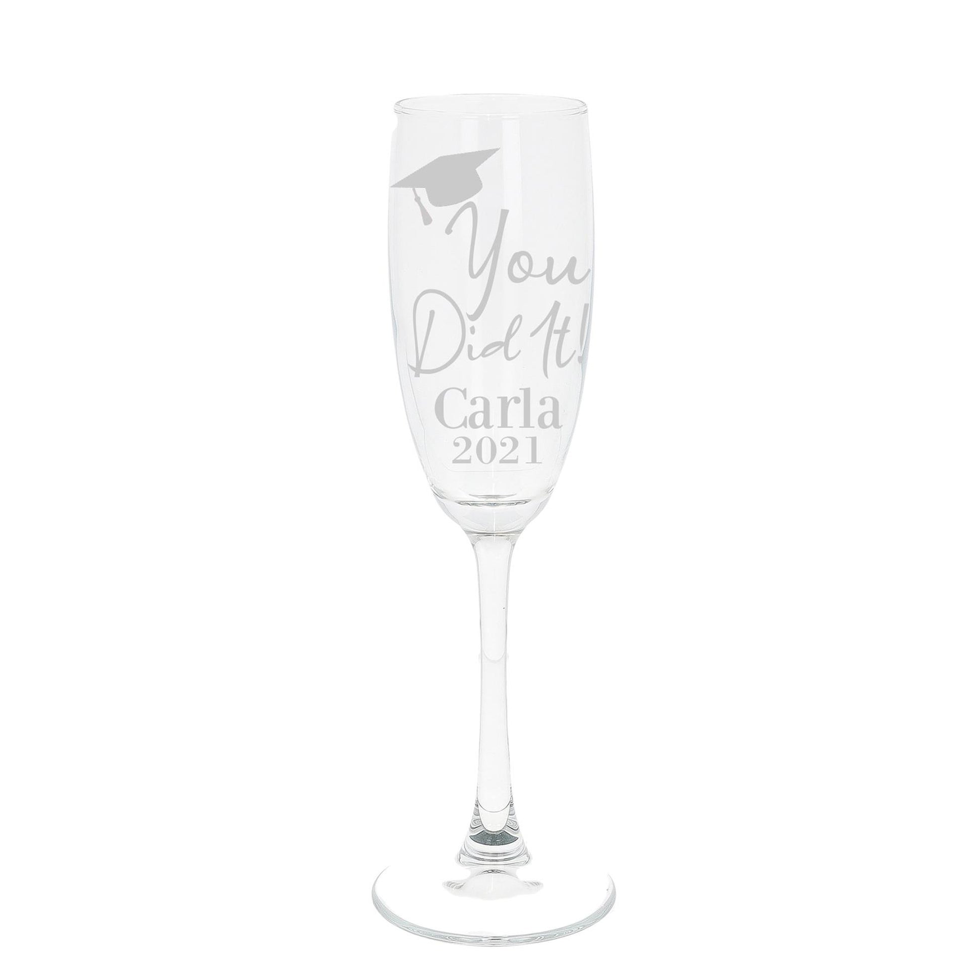 Personalised Engraved Graduation Champagne Flute Glass  - Always Looking Good -   