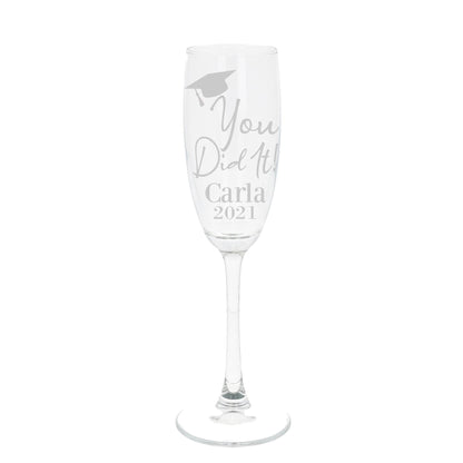 Gift For Graduates - Personalised Graduation Champagne Flute Glass
- Always Looking Good -   