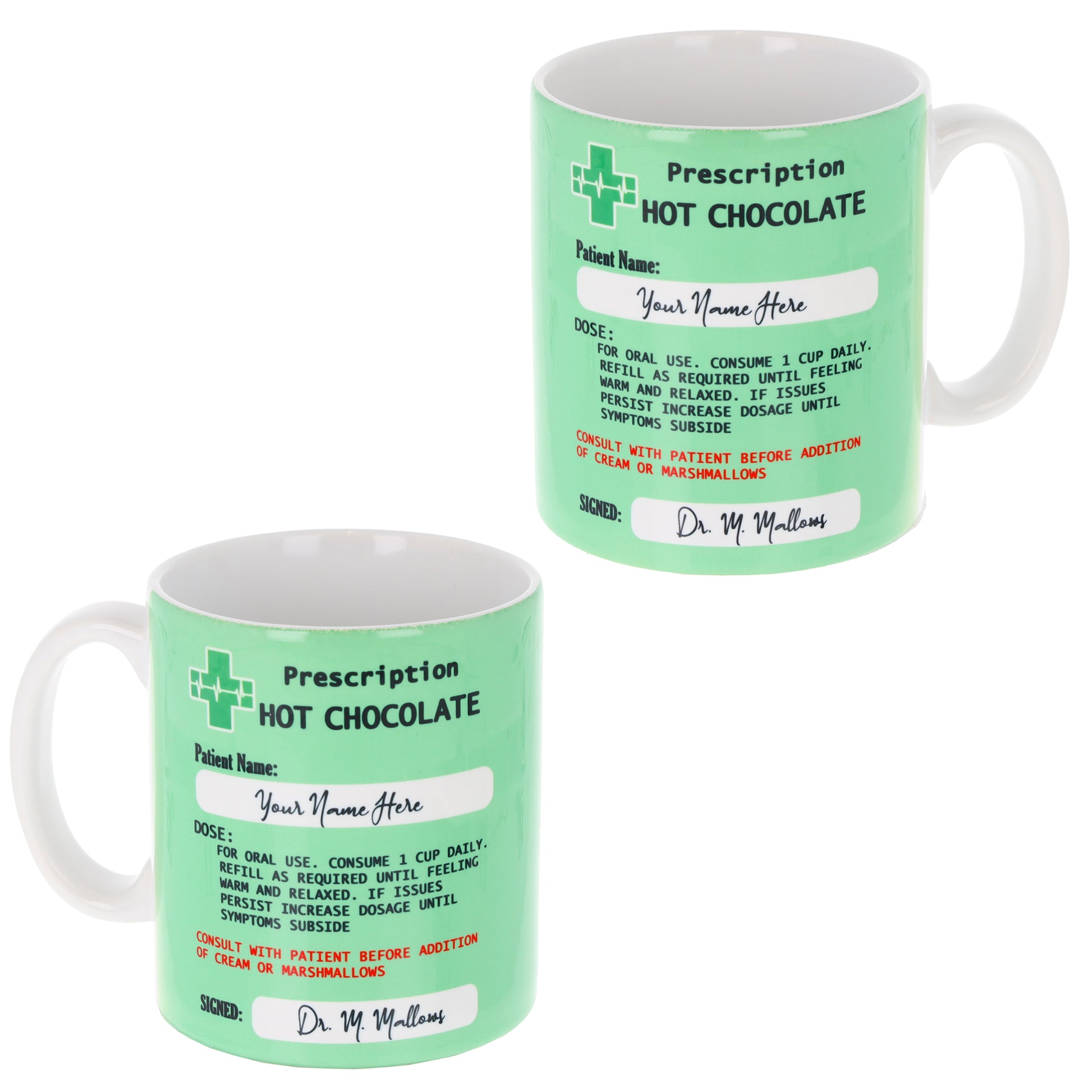 Personalised Prescription Hot Chocolate Mug and Coaster Filled Gift Set  - Always Looking Good -   