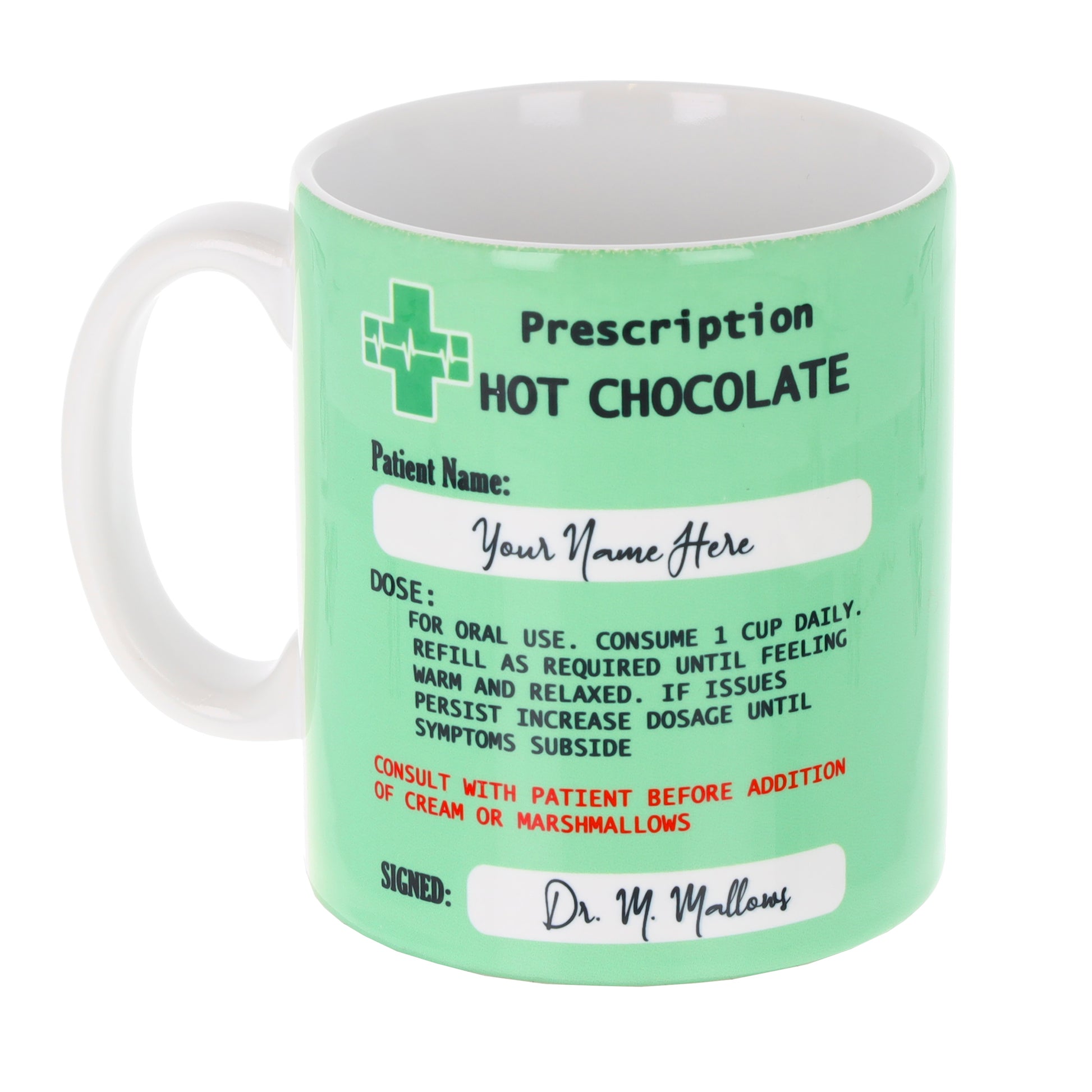 Personalised Prescription Hot Chocolate Mug and Coaster Filled Gift Set  - Always Looking Good -   