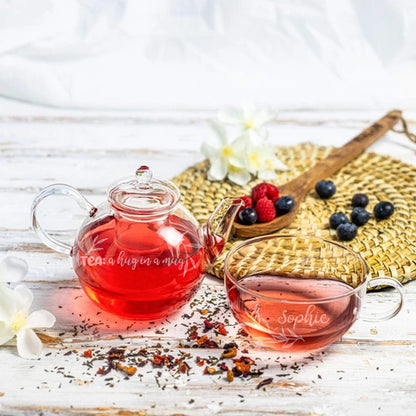 Personalised Engraved Tea for One Hug in a Mug Tea Pot  - Always Looking Good -   