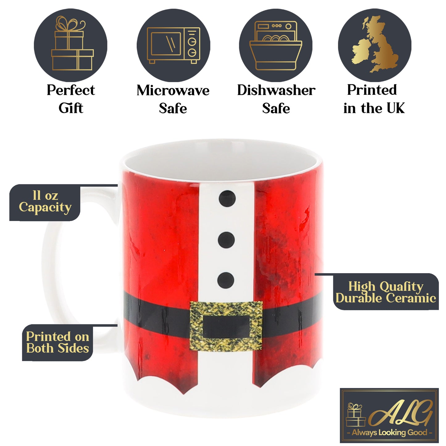 Personalised with Name Christmas Design Mug  - Always Looking Good -   