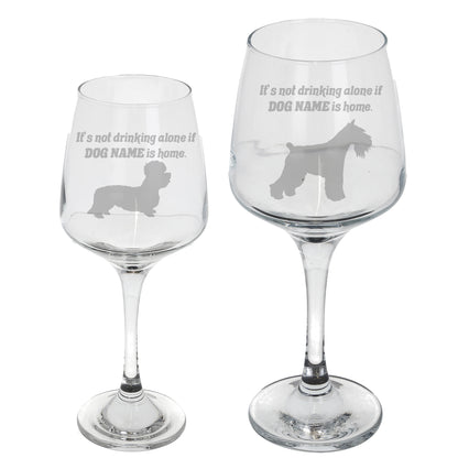 Wine Glass Engraved with Personalised Any Dog Breed  - Always Looking Good - Large - Empty Glass  