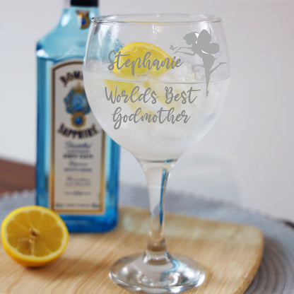 Engraved Personalised Gin Glass Gift for Godmother  - Always Looking Good -   Godmother gin glass 