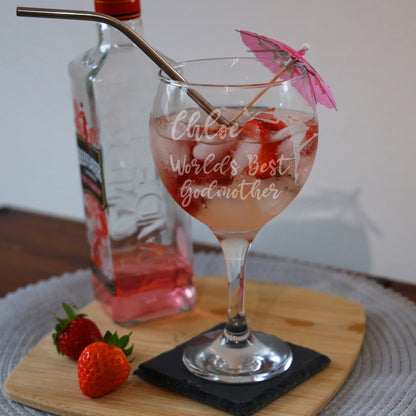 Engraved Personalised Gin Glass Gift for Godmother  - Always Looking Good -   Godmother gin glass 