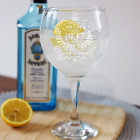 Milestone Birthday Gift - Vintage Engraved Personalised Gin Glass and/or Coaster Set   - Always Looking Good -   