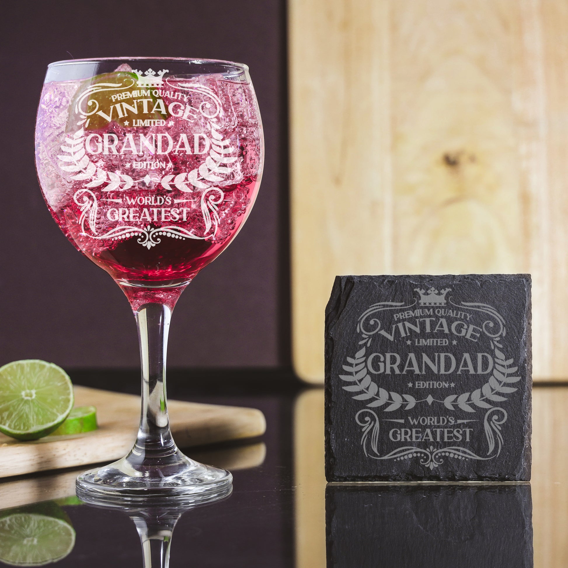 Vintage World's Greatest Grandad Engraved Gin Glass Gift  - Always Looking Good -   