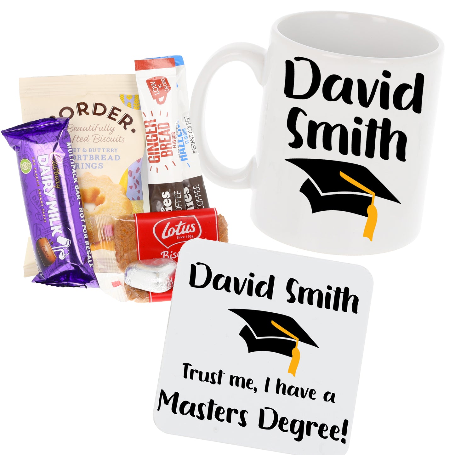 Personalised 'Trust me, I have a masters degree' Mug and Coaster Graduation Present  - Always Looking Good -   