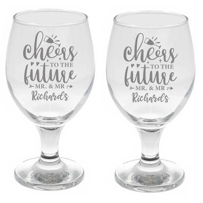 Personalised Engraved Engagement Wine and/or Beer Glass Set  - Always Looking Good -   