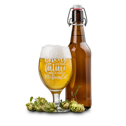 Personalised Engraved Engagement Wine and/or Beer Glass Set  - Always Looking Good -   