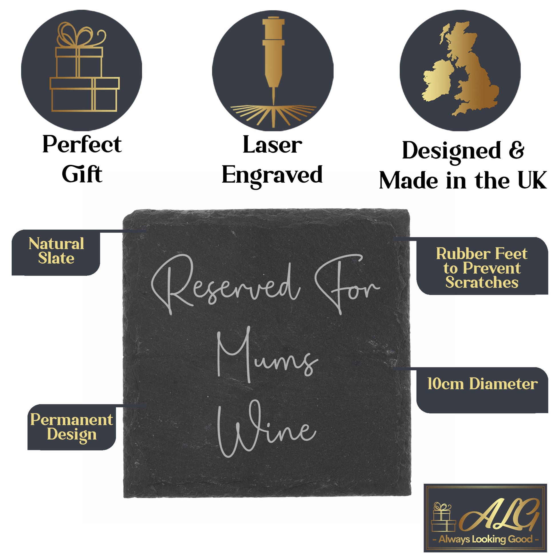 Engraved Wine Glass for Mum Engraved Glass and/or Coaster Gift Set  - Always Looking Good -   