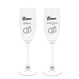 Personalised Engraved Engagement Champagne Flute Glass Set "Asked...Said Yes..."  - Always Looking Good -   