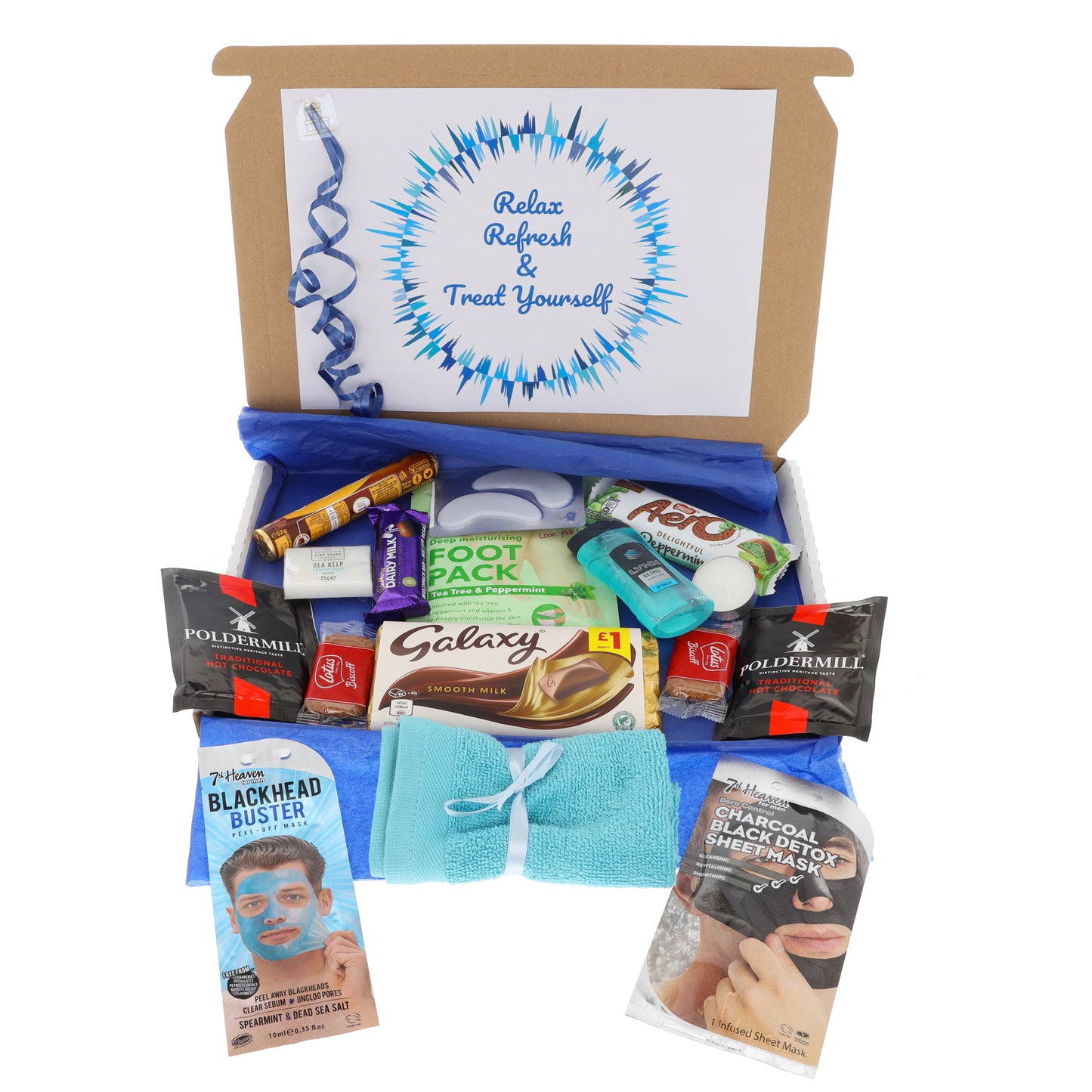 Mens Large Treat Pamper Letterbox Gift Box with Hot Drink  - Always Looking Good -   