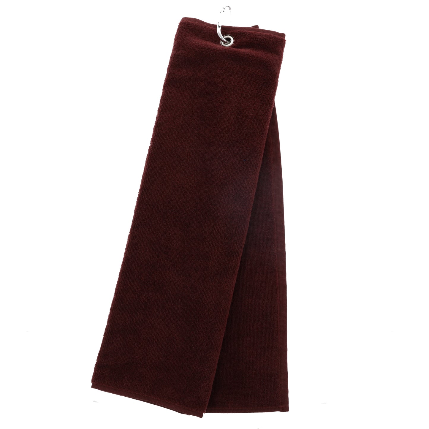 Personalised Embroidered Tri Fold GOLF Towel Trifold Towel with Carabiner Clip  - Always Looking Good - Burgundy (Wine)  