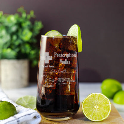 Engraved Prescription Personalised Vodka Glass with any Name  - Always Looking Good 