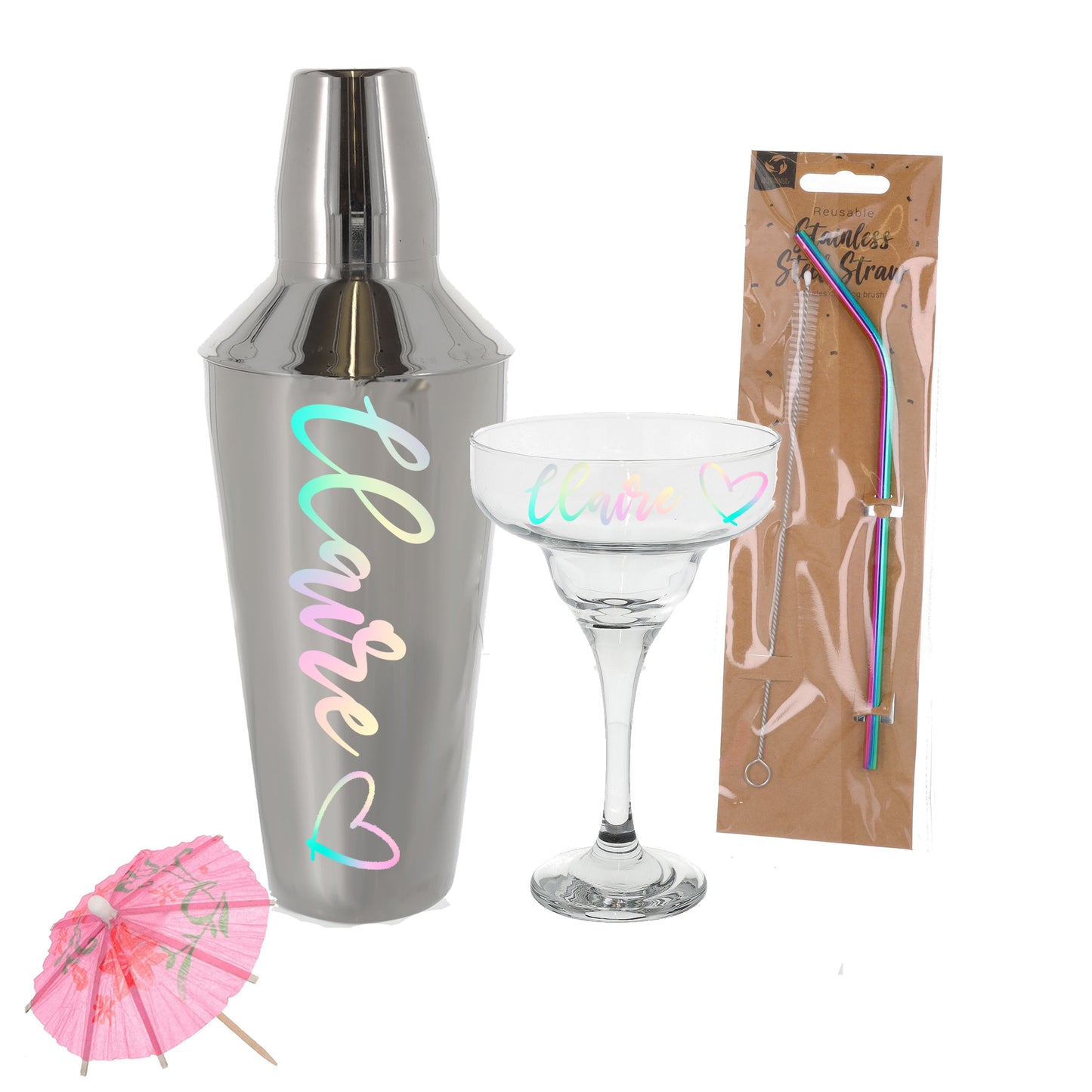 Personalised Cocktail Shaker & Pina Colada Glass Gift Set  - Always Looking Good -   