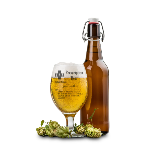 Personalised Engraved Prescription Beer Glass with any Name  - Always Looking Good -   