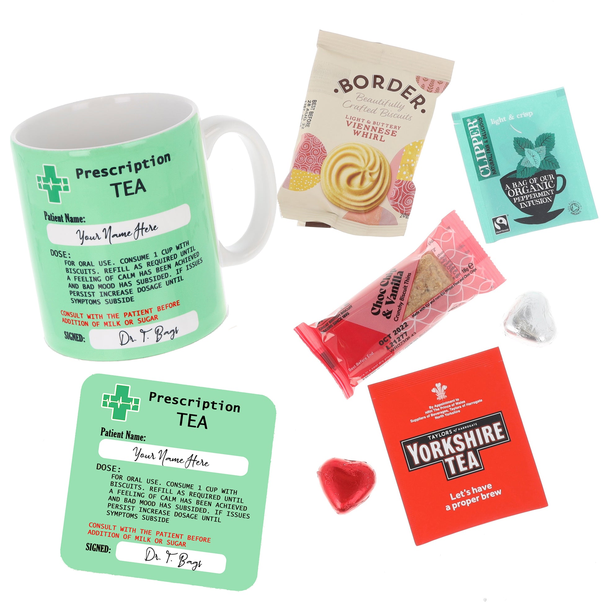 Personalised Prescription Tea Mug and Coaster Filled Gift Set  - Always Looking Good -   