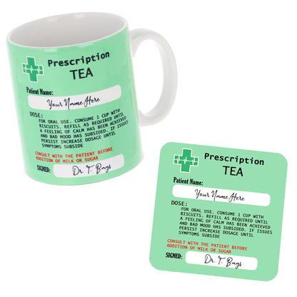 Personalised Prescription Tea Mug and Coaster Filled Gift Set  - Always Looking Good -   