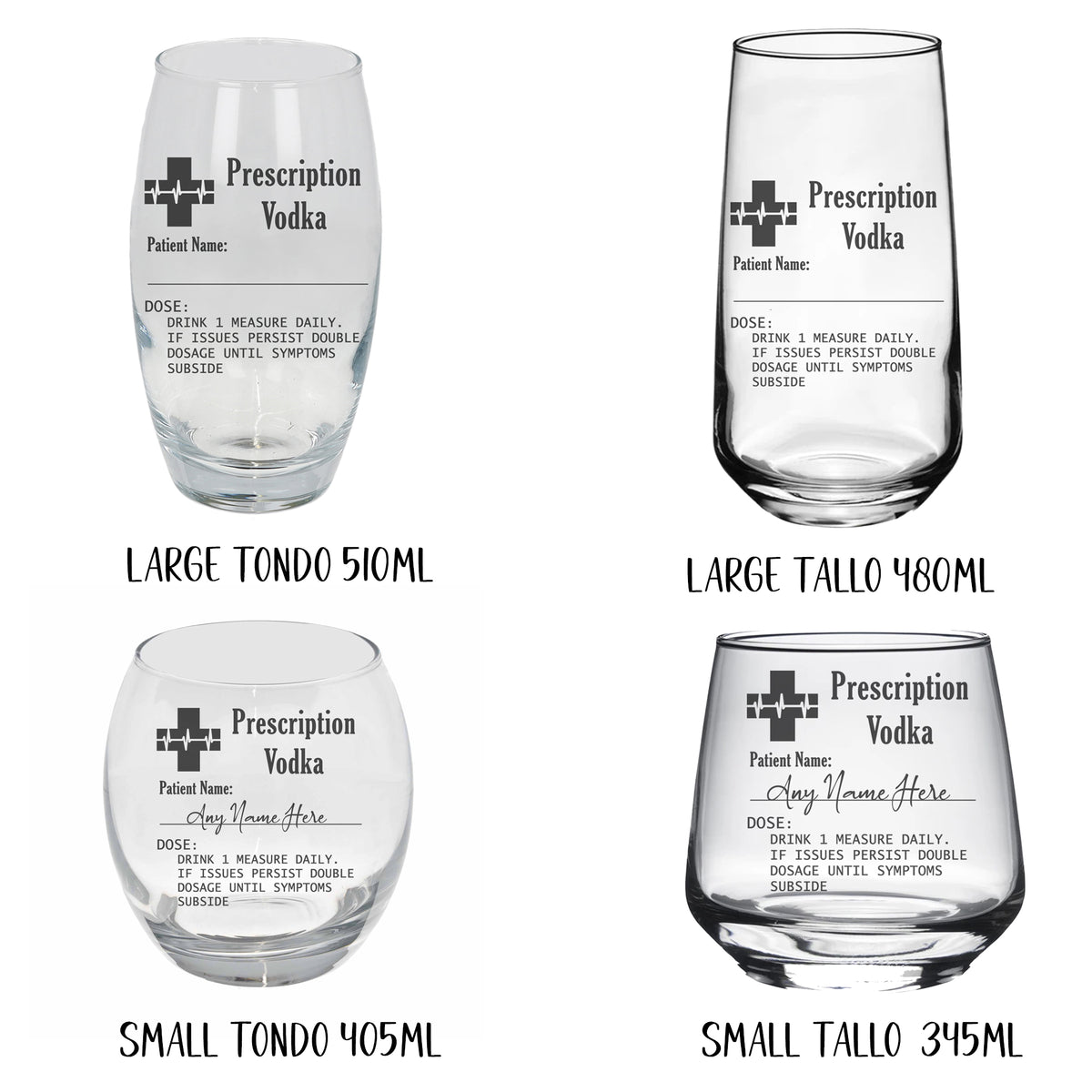 Personalised Rum Glass with  Engraved Prescription - Always Looking Good -   