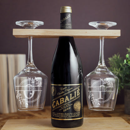 Gift For Wine Lovers - Personalised Wooden Butler Caddy With Wine Glass & Gift Card
- Always Looking Good -   