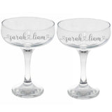 Personalised Engraved Heart and Name Champagne Saucer  - Always Looking Good -   