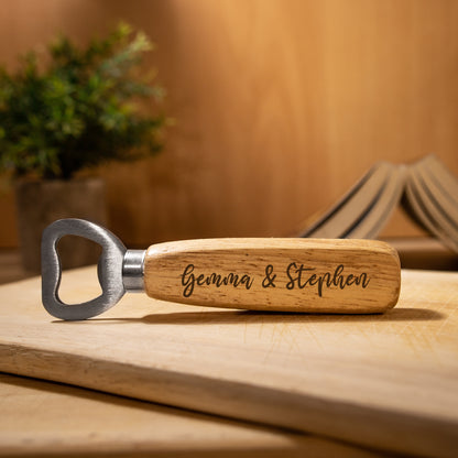5 Year Anniversary Gift - Personalised Wooden Bottle Opener
- Always Looking Good -   