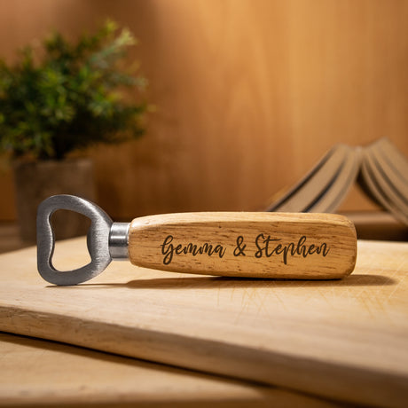 5 Year Anniversary Gift - Personalised Wooden Bottle Opener
- Always Looking Good -   
